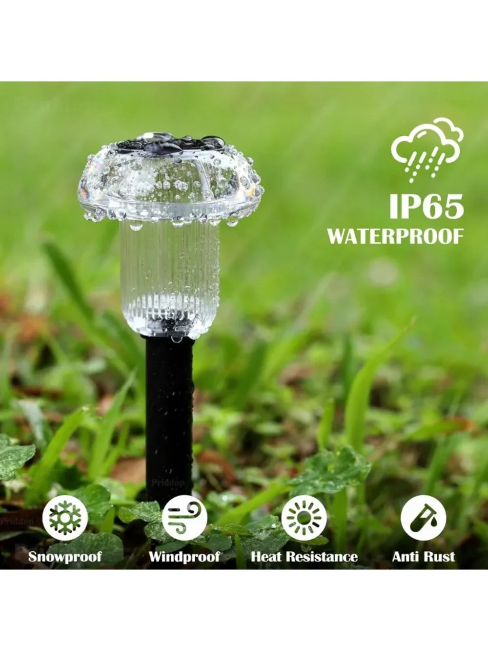 Color Changing LED Solar Christmas Lights - Waterproof Outdoor 8 Pack Decor